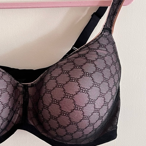 Soma Stunning Support Black Geo Lace Balconette Bra Size 42DDD NWT - Picture 7 of 13